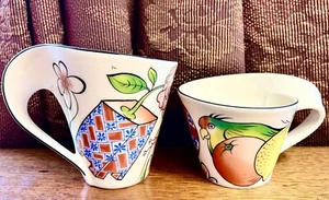 2x Villeroy & Boch Porcelain NewWave Coffee Mug Cup for Couple / Lovers 4.7" EUC - Picture 1 of 12