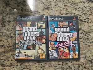 Grand Theft Auto San Andreas PS2 CIB Karte Poster und Vice City ohne Schraubstock Handbuch - Bild 1 von 7