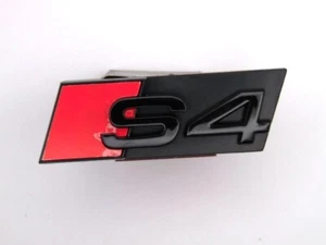 Audi S4 Gloss Black Front Radiator Grill Badge Emblem - Picture 1 of 2