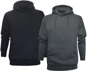 Sudadera con capucha lisa polar cepillada interior forrada con capucha jersey jersey con bolsillo canguro - Imagen 1 de 17