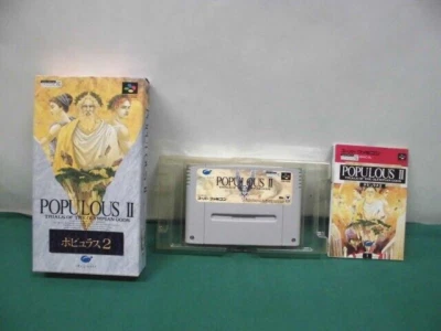 SNES - POPULOUS ⅡTrails of the Olympian Gods - Box, Manual. Japan. 13193 - Image 1 of 4