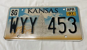 License Plate Kansas Wheat & Capital 2007 Pre owned (B43A3) - Picture 1 of 4