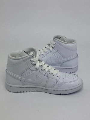 Air Jordan 1 Mid Blanco/Blanco Piel de Serpiente Para Mujer Talla 5 BQ6472-110  Foto 1 de 4
