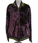 Mardi Gras Creations 2Xl Purple Green And Gold Sequins Bomber Jacket Full Zip