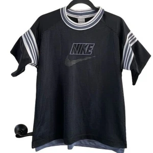 Nike Boys Large 14-16 Mesh Logo Shirt Sporty Athletic Streetwear Cropped READ - Picture 1 of 14