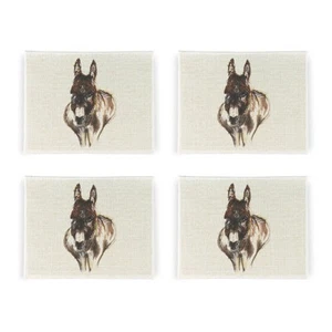 Juego de mantel individual burros - Decoración del hogar y la cocina Regalo para animales - Juego de cuatro - Imagen 1 de 2