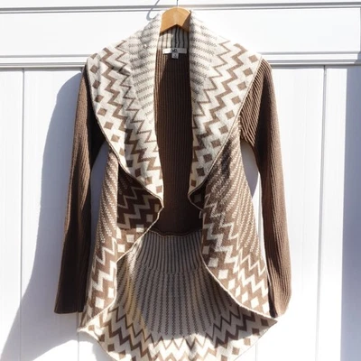 Cárdigan Boho Cottagecore Cuello Chal Frente Abierto Talla Pequeña Foto 1 de 4