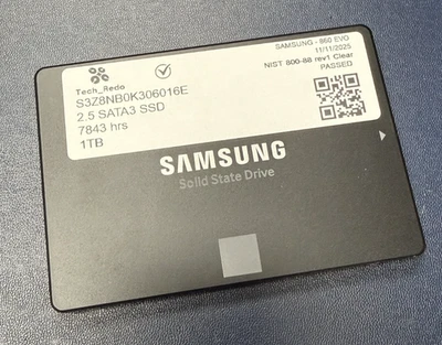 Samsung 860 EVO Series 2.5" 1TB SATA III SSD MZ-76E1T0 TESTED WIPED - Image 1 of 3