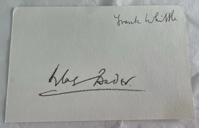 DOUGLAS BADER + FRANK WHITTLE SIGNATURES ON LIGHT CARD INSERT - Image 1 of 4