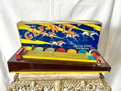 Vintage 1920-1930 Gee-Wiz No. 40 Tin Litho Horse Racing Game W/Original Box - Image 1 of 4