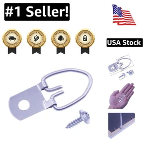 D-Ring Picture Hanging Hardware - 50 Pcs Metal Hooks for Easy Installation - Picture 1 of 7