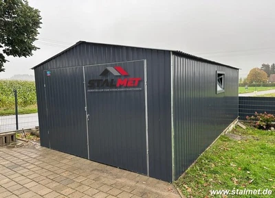 Fertiggarage mit Satteldach 4x8m  Blechgarage - Bild 1 von 4