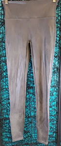 SPANX LEGGINGS WOMENS M GRAY LIQUID LOOK HIGH WAIST STRETCH SLIMMING SHAPE 2437 - Picture 1 of 16