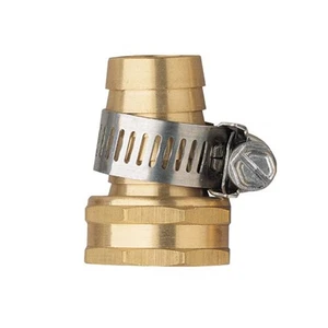 Paquete de 2 conectores de manguera de rosca hembra de latón de 3/4 pulgadas con abrazadera - Imagen 1 de 3