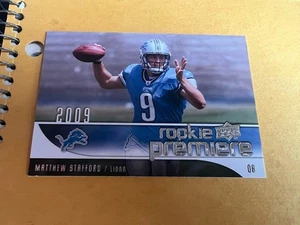 Upper Deck Rookie Premiere RC #19 2009 Matthew Stafford Detroit Lions - Imagen 1 de 2