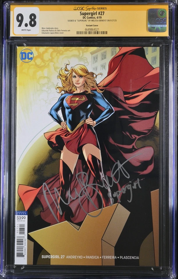 Supergirl #27 VARIANT CGC SS 9.8 signed Melissa Benoist ACTRESS RARE SIGNATURE - Image 1 of 1