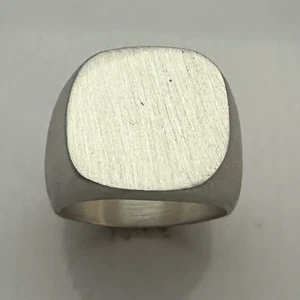 ANILLO SELLO PLATA ESTERLINA MJG TAPA LISA. 27 GR.. TALLA 10 1/4 - Imagen 1 de 7