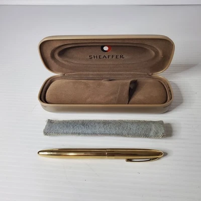 Sheaffer трубка перьевая ручка в золотой заполненной крышке и бочонке 14k заглушка новый в коробке в футляре - Изображение 1 из 4