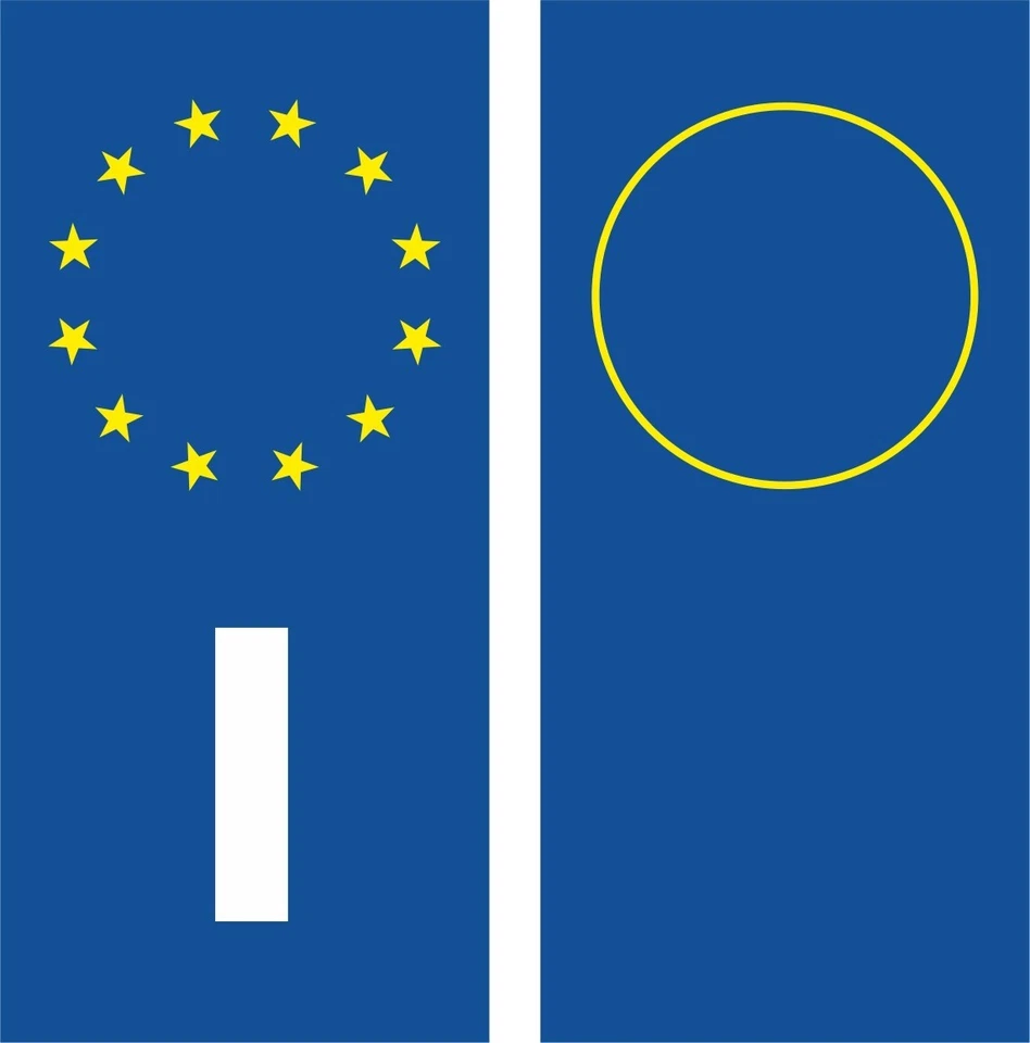 KIT 4 PEZZI ADESIVI ADESIVO PER TARGA EUROPA PER AUTO STICKERS BMW AUDI FIAT - Immagine 1 di 1