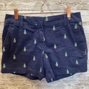 Cambridge Dry Goods Damen Größe 2 Shorts blau Boyfriend Ananas bestickt - Bild 1 von 8
