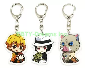 Set 3 Portachiavi Demon Anime Acrilico Zenitsu Inosuke Kibutsuji - Foto 1 di 2