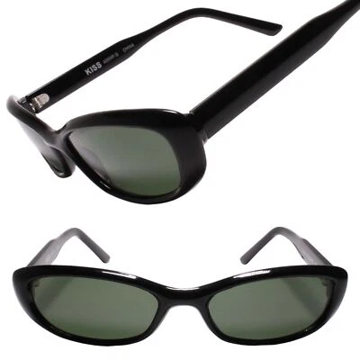 Gafas de sol Y2K Vibe auténticas vintage para mujer estrechas sutiles con marco negro Foto 1 de 3