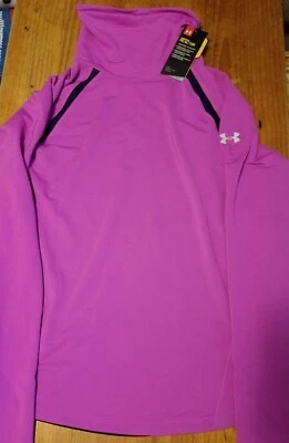NWT Womens Under Armour Cold Gear Reactor Funnel Neck Long Sleeve Shirt XL Pink - Image 1 of 4