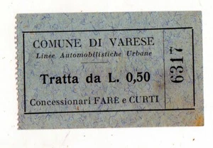 BIGLIETTO LINEE AUTOMOBILISTICHE URBANE VARESE TRATTA DA L.050 calzature - Picture 1 of 2
