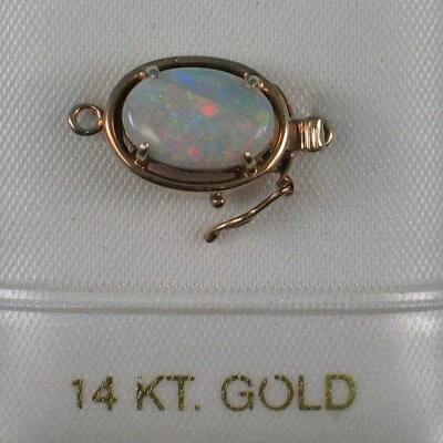 14K Yellow Gold Genuine Natural Opal Clasp - Image 1 of 4