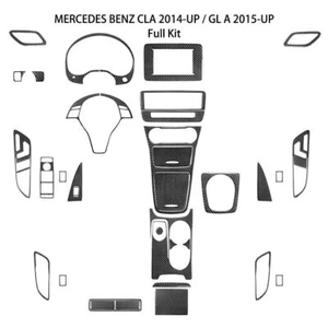 35Pcs For Mercedes Benz CLA-Class Carbon Fiber Full Interior Kit Cover Trim - Bild 1 von 12