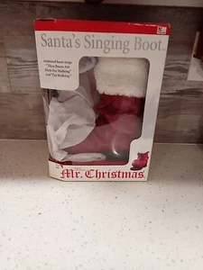 Vintage Mr Christmas Santas Singing Boot Animated Musical New 2001 Original Box - Picture 1 of 4