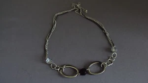 LIA SOPHIA SILVER TONE CRYSTAL STONE NECKLACE FASHION JEWELRY Signed - Picture 1 of 5