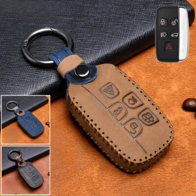 Genuine Leather Car Key Fob Case Cover For Land Rover Range Rover Sport LR2 LR4 - Image 1 of 4