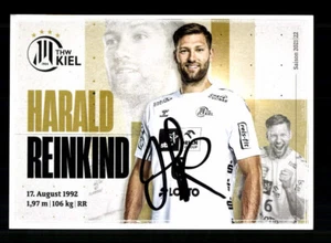 Tarjeta de autógrafo Harald Reinkind THW Kiel 2021-22 balonmano + A 237855 - Imagen 1 de 2