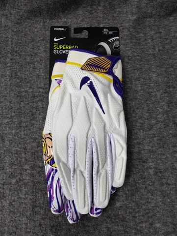 NWT Nike Vapor Padded Vikings Football Gloves Size-3XL/Purple/Gold/White (PGF708 Cover