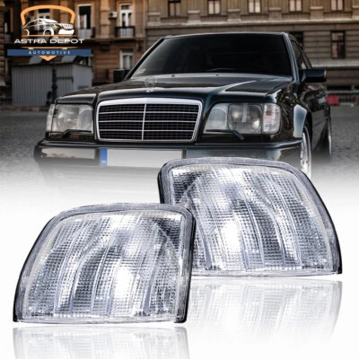 Clear Corner Lights Parking Turn Signal For 85-95 Mercedes Benz E-Class W124 (2) - Image 1 of 4