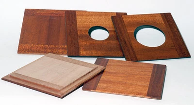 1 LENS BOARD 5.25x 5.25" (132.5mm Sq.) to WISNER 8x10" Solid Mahogany, free hole - Image 1 of 3