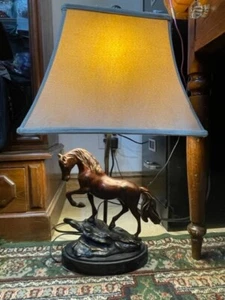 Horse table lamp With swede Lamp shade 27 inch tall - Picture 1 of 12