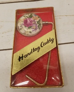 Bolso de Mano Floral Multicolor Caddy en Caja Nuevo Antiguo Stock Tono Dorado Hecho en Japón De Colección - Imagen 1 de 6