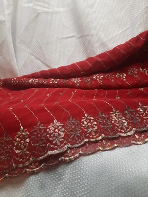 fabric 87 × 37 Inches Red Shear Table Runner  Head Wrap - Image 1 of 4