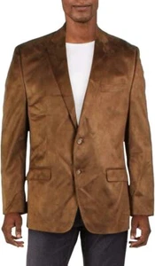 NUEVO Blazer Lauren Ralph Lauren Para Hombres Imitación Gamuza Calce Clásico Dos Botones Marrón 38R - Imagen 1 de 2