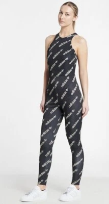 Size S- Adidas Women’s Logo Catsuit, Black. - Image 1 of 4