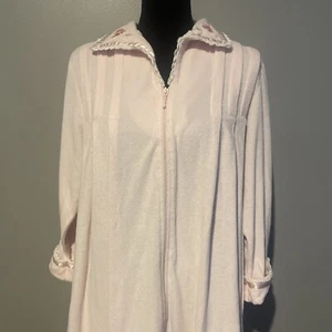 Fundamentals Sears Womens Large Nightgown House Dress 3/4 Zip Robe Long Sleeve - Picture 1 of 14