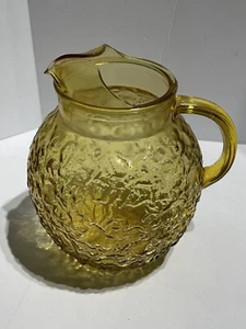 Vintage Yellow Decorative Glass Drinking Pitcher - Picture 1 of 4