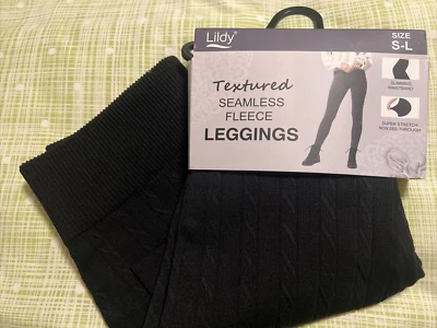 LILDY TEXTURIZADO *POLAR SIN COSTURAS* LEGGINGS NEGROS TALLA S-L - NUEVO Foto 1 de 4