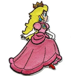 Nintendo Super Mario Spiel Prinzessin Pfirsich Aufbügeln Aufnäher - Bild 1 von 2