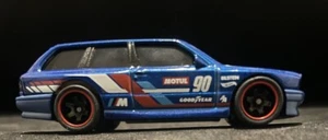 Hot Wheels BMW M3 Wagon Blue CUSTOM Wheel & Tire Real Riders - Picture 1 of 7