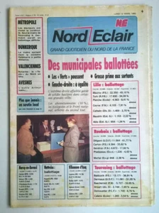 NORD ECLAIR du 13/03/1989 - municipal elections: 1st round - Picture 1 of 12