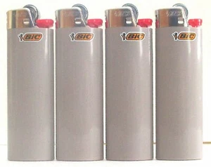 BIC Charcoal Grey Full Size Lighters New Lot of 4 - Picture 1 of 1