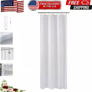 Quick Dry White Shower Curtain 36x72 - Heavy-Duty Grommet Top - Lightweight - Picture 1 of 8